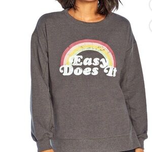 Wildfox Easy Does It Rainbow Charcoal Sweater